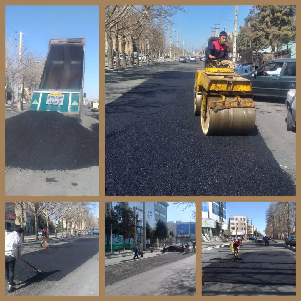 آسفالت معابر شهر در راستای استقبال از مسافرین نوروزی