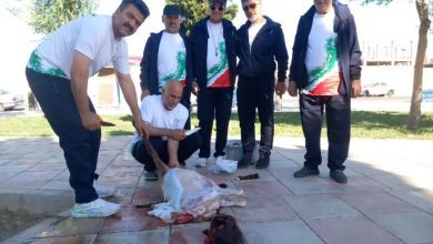 قربانی ورزشکاران ملارد در بوستان مشاهیر به نیت سلامتی رهبر