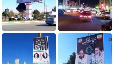با نگاره هایی از سرداران شهید حاج قاسم سلیمانی و محسن فخری زاده فضای شهر ملارد عطرآگین شد