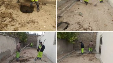 حفر اولین چاه جذبی صفادشت با همت شهرداری این شهر