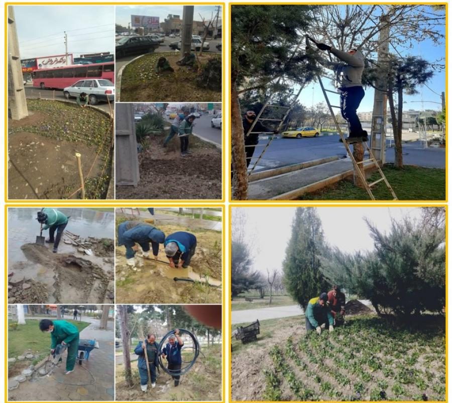 در فصل زمستان حفظ و نگهداری فضای سبز شهر ملارد همچنان ادامه دارد