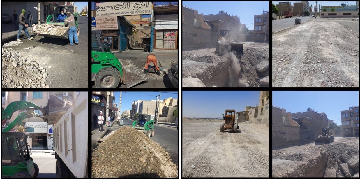 تسطیح و جمع آوری نخاله ها و پرکردن گودال ها توسط شهرداری ملارد