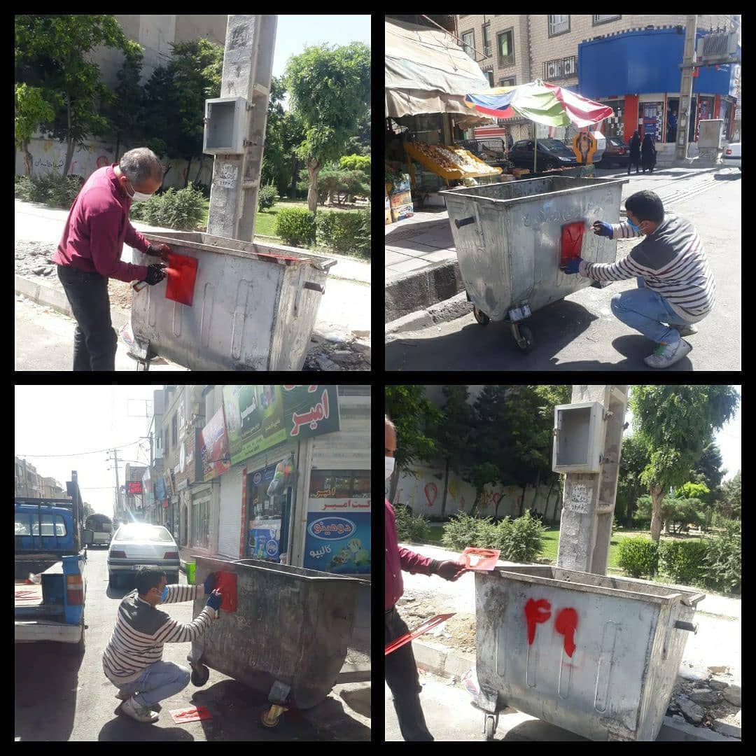شماره گذاری باکس های زباله سطح شهر بنا به دستور معاونت خدمات شهری شهرداری ملارد