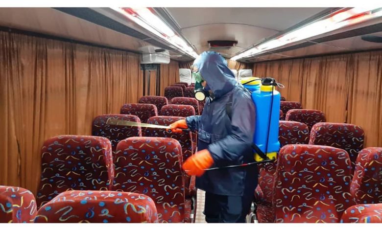 ضدعفونی ناوگان تاکسیرانی و اتوبوسرانی ملارد