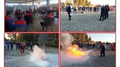 آموزش دوره مقدماتی آتش نشانی به پرسنل شرکت تولیدی سیماران