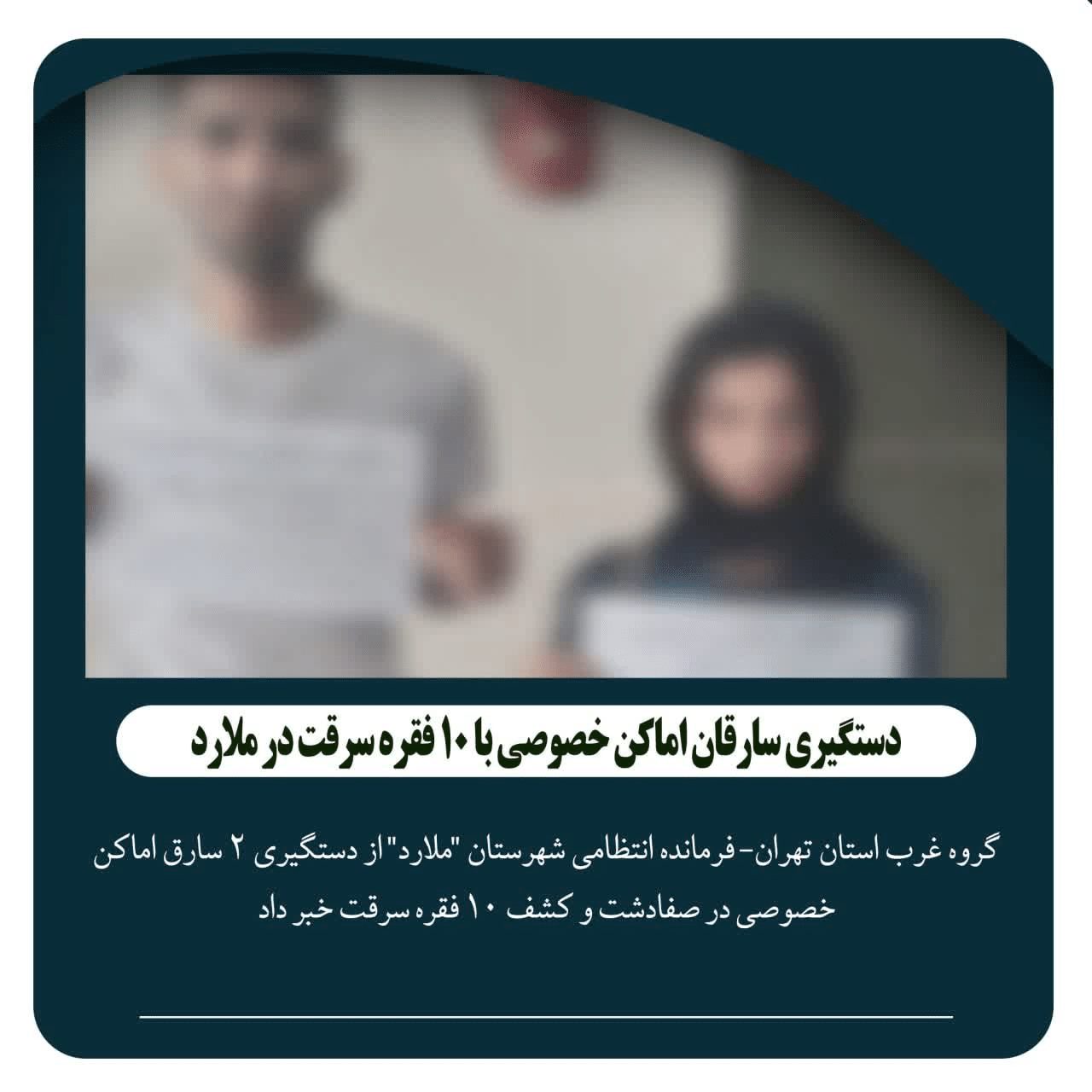 دستگیری سارقان اماکن خصوصی در ملارد