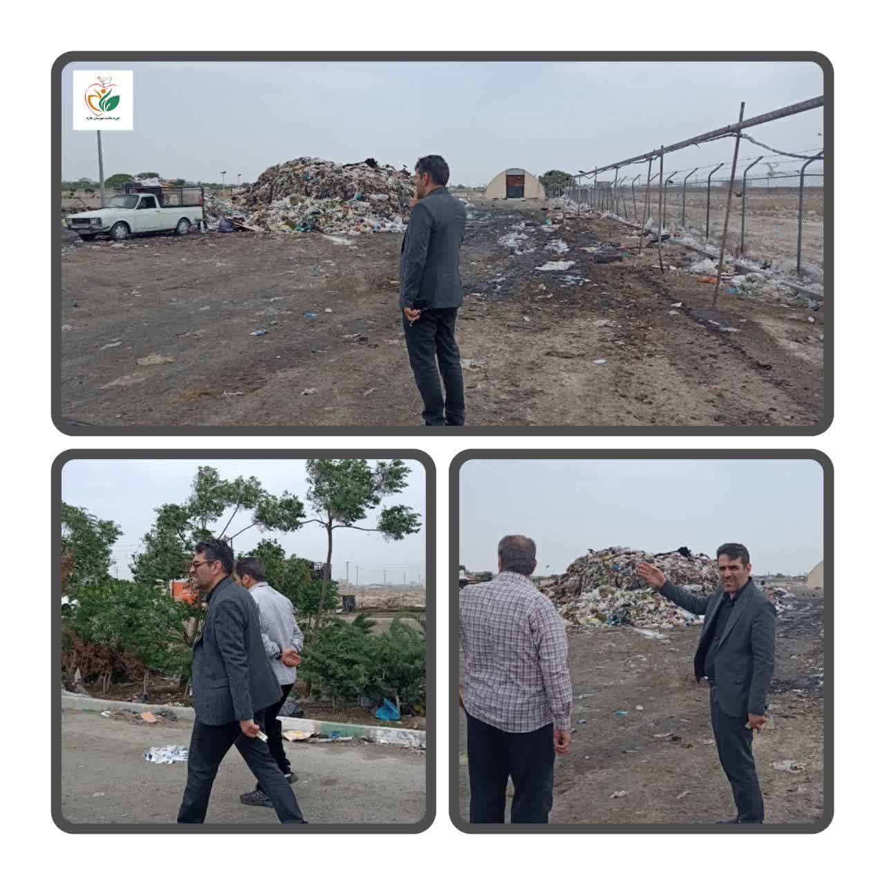بازدید سرزده سرپرست شبکه بهداشت و درمان ملارد از محل دپوی موقت زباله در مارلیک