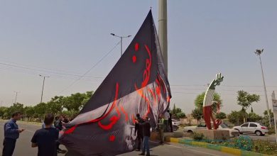 اهتزاز پرچم یا ابوالفضل و اشک‌ های عاشقی در آسمان شهر ملارد