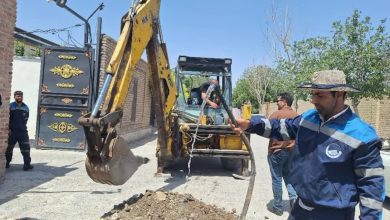 قطع سه رشته انشعاب غیرمجاز آب در منطقه اسفندآباد ملارد