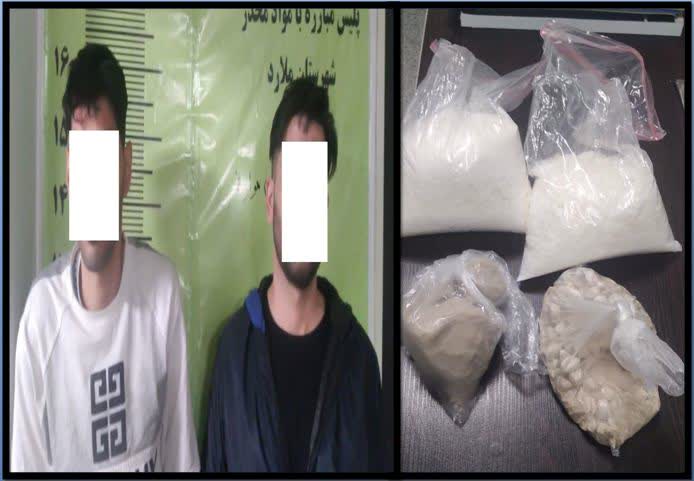 کشف یک کیلو و ۸۵۰ گرم هروئین و شیشه در ملارد