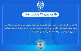 امکان تغییر حوزه انتخابیه داوطلبان انتخابات شوراهای اسلامی شهر و روستا