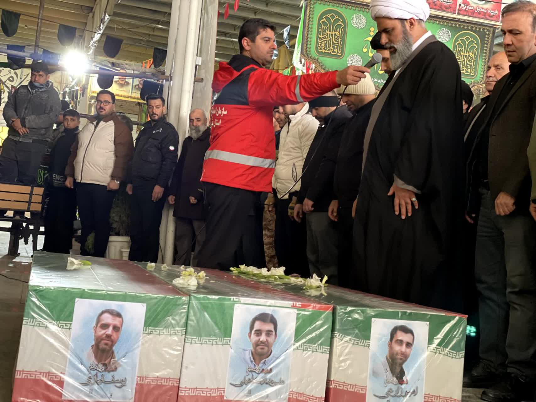 تشییع پیکر مطهر ۳ شهید حملات موشکی در ملارد