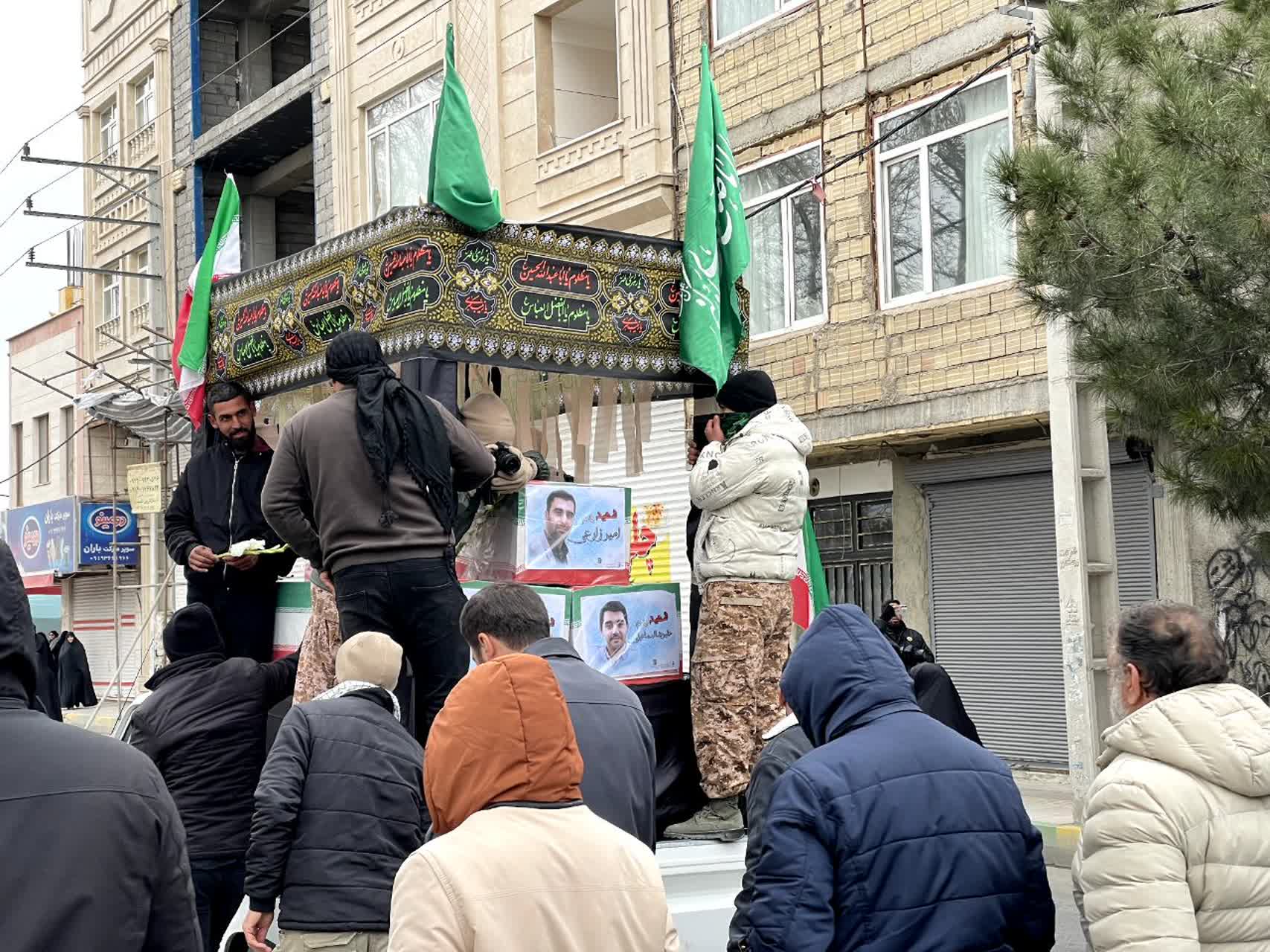 تشییع پیکر مطهر ۳ شهید حملات موشکی در ملارد