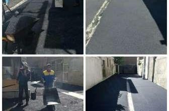 اجرای عملیات جهادی روکش و لکه گیری آسفالت در معابر شهر